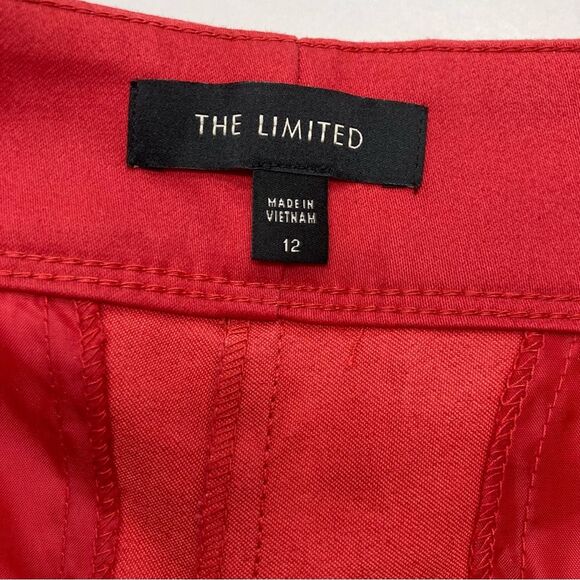 The Limited Red Scalloped Shorts SZ 14 Red Pockets Summer Spring Stretch Preppy - Picture 4 of 8